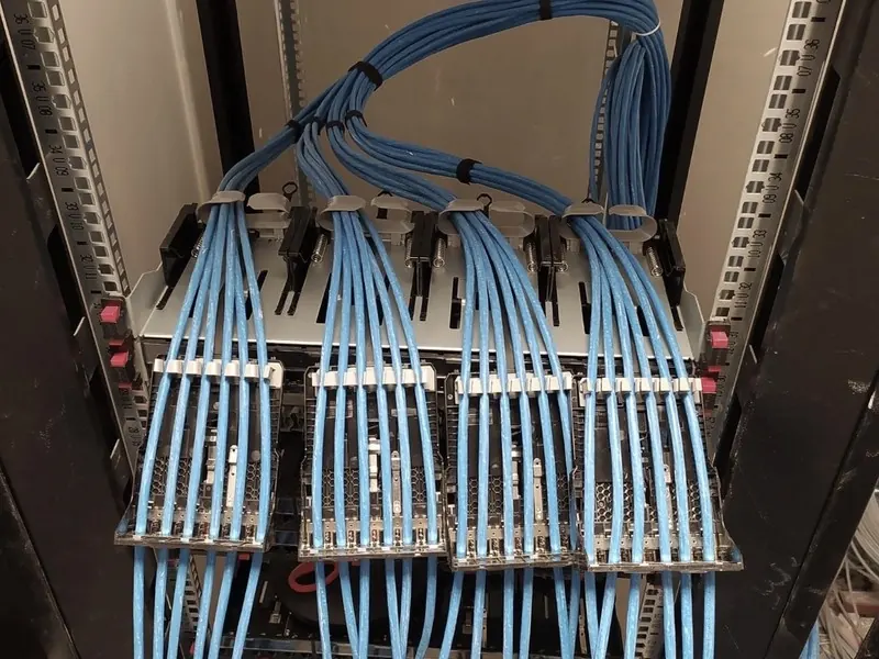 Patch panel terminasyonu ve düzenli kablo yönetimi